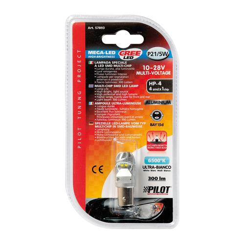 P21/5W 10-28V BAY15D Mega-LED 300LM Διαθλασης Λευκο (διπολικο) Blister 1τεμ. - Thumbnail 3