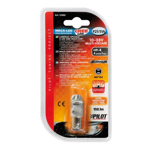 P21/5W 10-28V BAY15D Cree Mega-LED 150LM Διαθλασης Πορτοκαλι (διπολικο) Blister 1τεμ. - Thumbnail 3