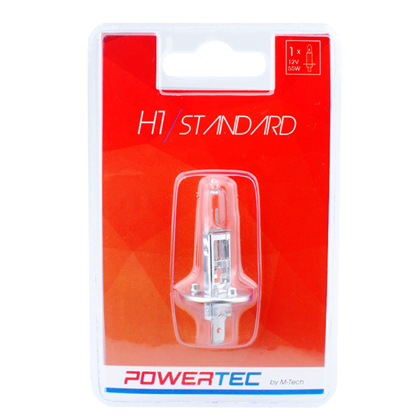 Λαμπάκι Αλογόνου H1 12V 55W P14,5S Powertec Standard 1τεμ.