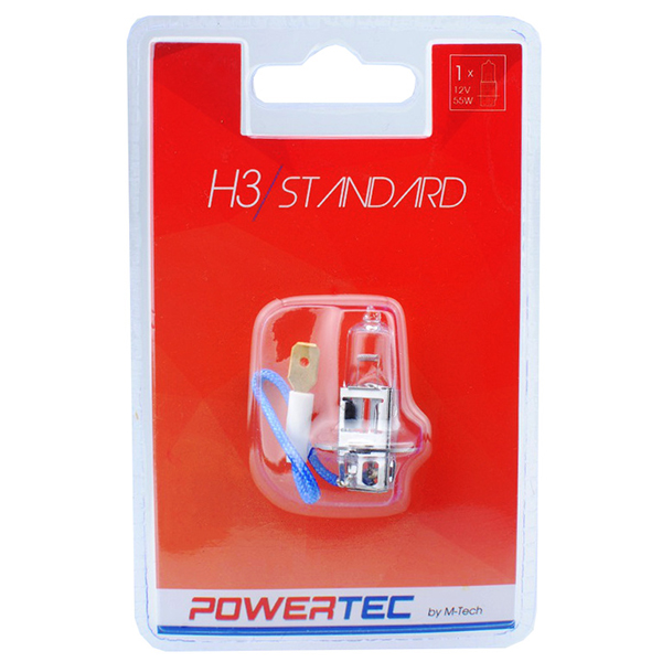 Λαμπάκι Αλογόνου H3 12V 60/55W PK22S Powertec Standard Αλογονου 1τεμ.