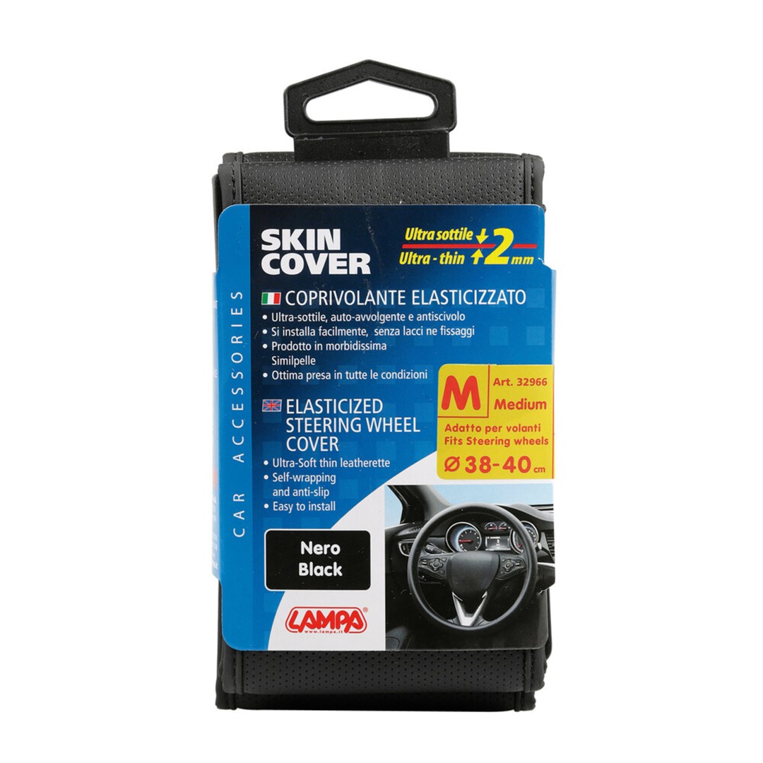 LAMPA Κάλυμμα Τιμονιού Αυτοκινήτου Skin-cover Sport Ελαστικό Με 38-40εκ. Άοσμο Από Ultra-soft Skeentex Μαύρο 1-τεμ. (L3296.6) - Thumbnail 4