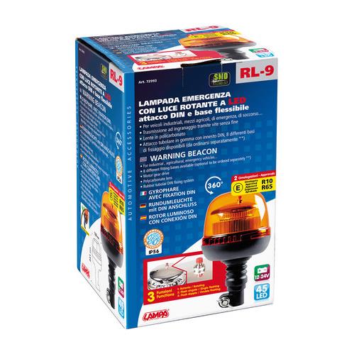 Φαρος RL-9 12V/24V 3 Χρησεων 45LED Βιδωτος Ελαστικος Πορτοκαλι 221X130MM - Thumbnail 5
