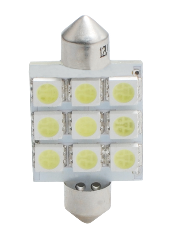 Λαμπακια Πλαφονιερας C5W/C10W 12V 1,44W SV8,5 41MM Premium LED 9XSMD5050 Λευκο 1τεμ.