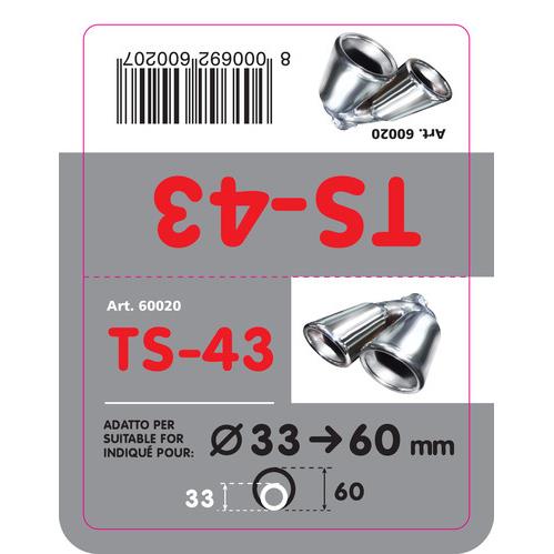 Ακρο Εξατμισης TS-43 Φ 33-60MM - Διπλη Αποληξη - Thumbnail 3