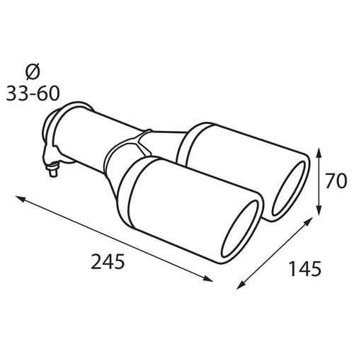 Ακρο Εξατμισης TS-43 Φ 33-60MM - Διπλη Αποληξη - Thumbnail 2