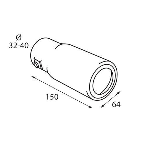 Ακρο Εξατμισης TS-52 Φ 32-40MM - Thumbnail 2