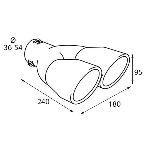 Ακρο Εξατμισης TS-22 Φ 36-54MM - Διπλη Αποληξη - Thumbnail 2