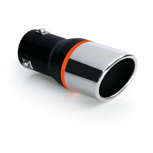 Ακρο Εξατμισης TS-25 Φ 37-58 Mm - Στρογγυλο Μαυρο/ινοχ