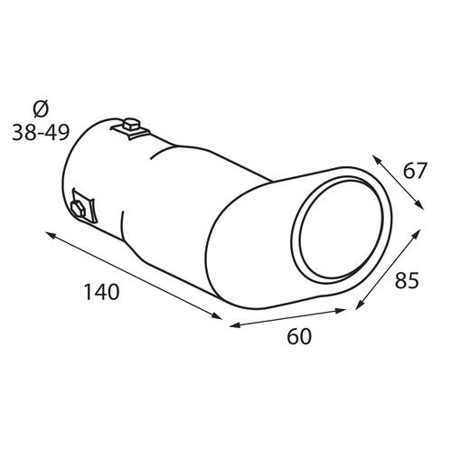 Ακρο Εξατμισης TS-33 Φ 38-49MM - Γωνια - Thumbnail 2
