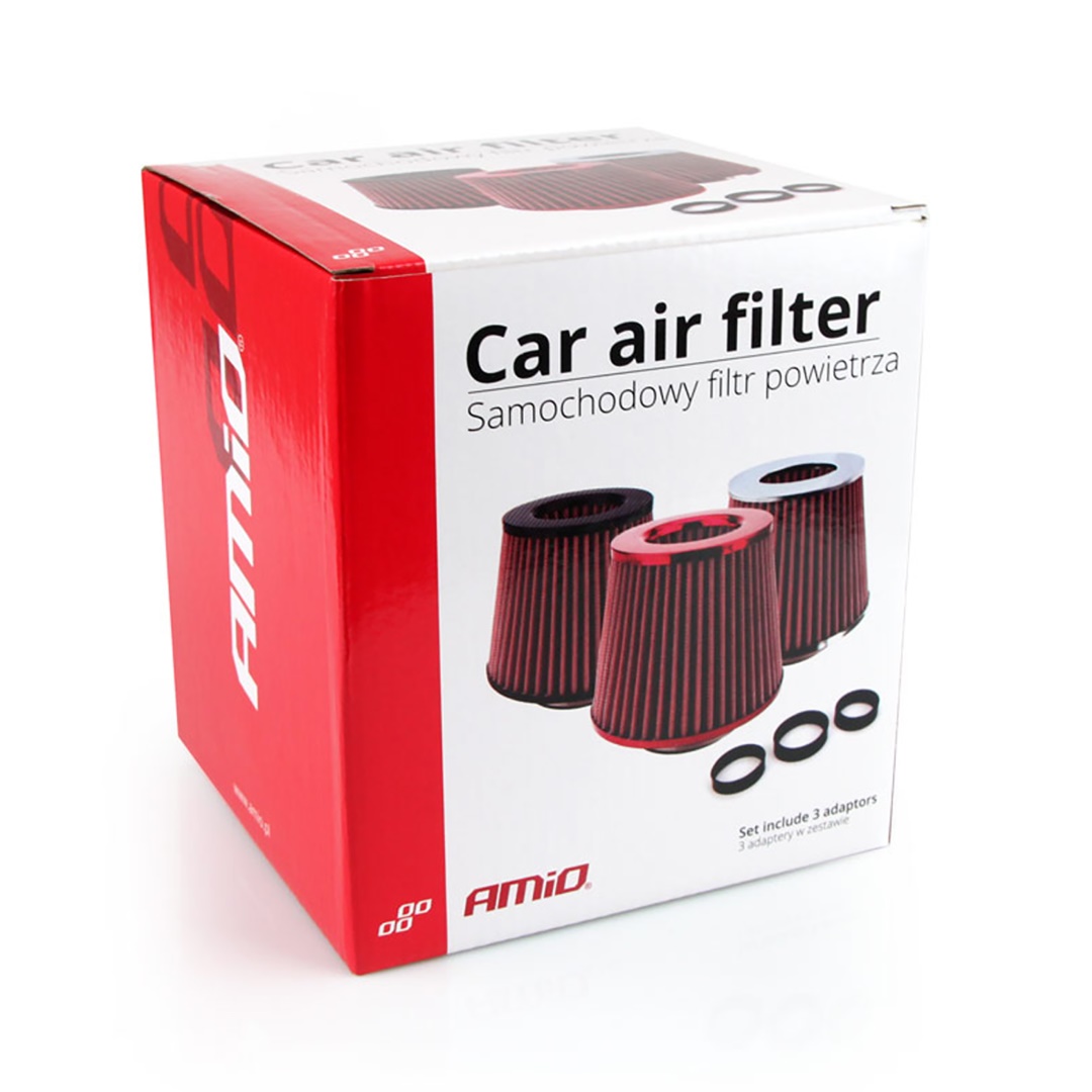 AMIO - Φιλτροχοάνη Ελευθέρας Af-carbon Διαμέτρου 55-76MM 160X155X118MM Με 3 Αντάπτορες Για Βελτίωση Ροής Αέρα Και Απόδοσης Κινητήρα - 1 Τεμ. (01713/AM) - Thumbnail 4