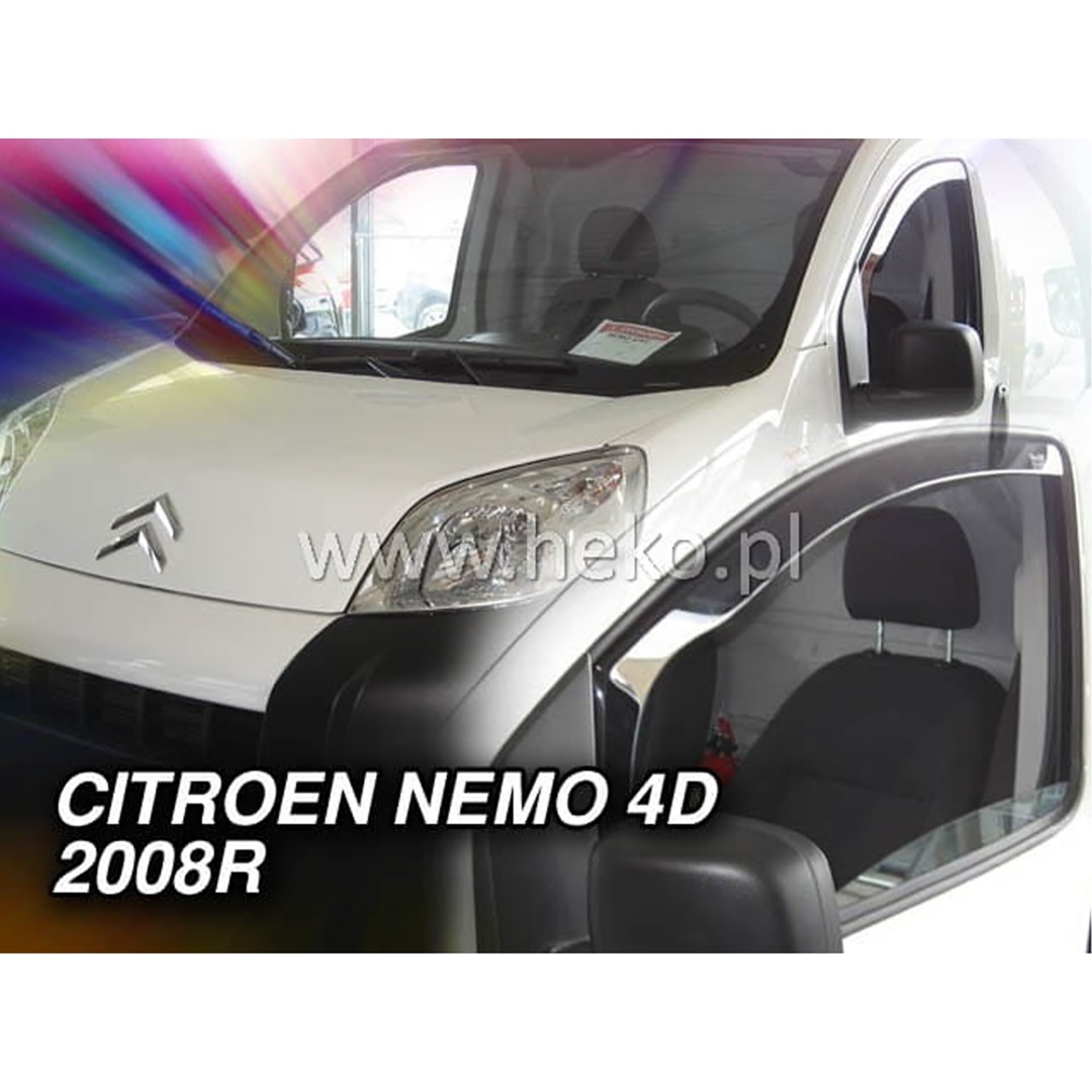 Ανεμοθραυστες Για Fiat Fiorino / Qubo 4D/5D 2008-2020 / Peugeot Bipper / Citroen Nemo Ζευγαρι Van Απο Ευκαμπτο Φιμε Πλαστικο HEKO - 2 Τεμ.