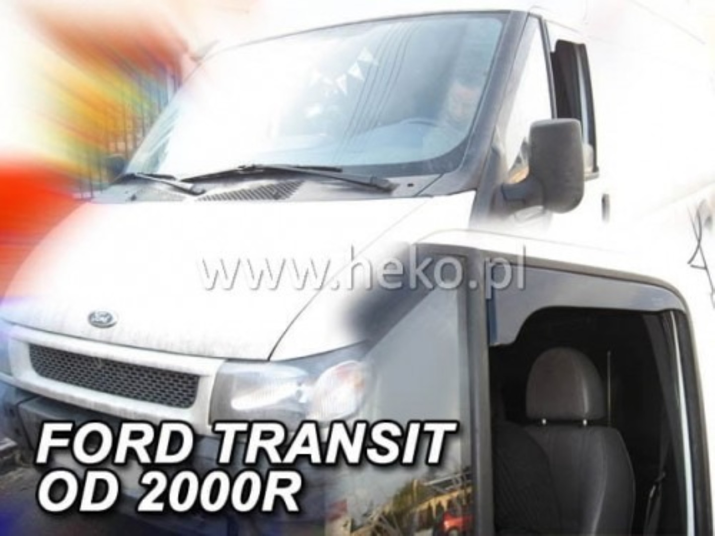 Ανεμοθραυστες Για Ford Transit 2D 2000-2006 / T300 Ανω Μερος Κοντο Ζευγαρι Απο Ευκαμπτο Φιμε Πλαστικο HEKO - 2 Τεμ.