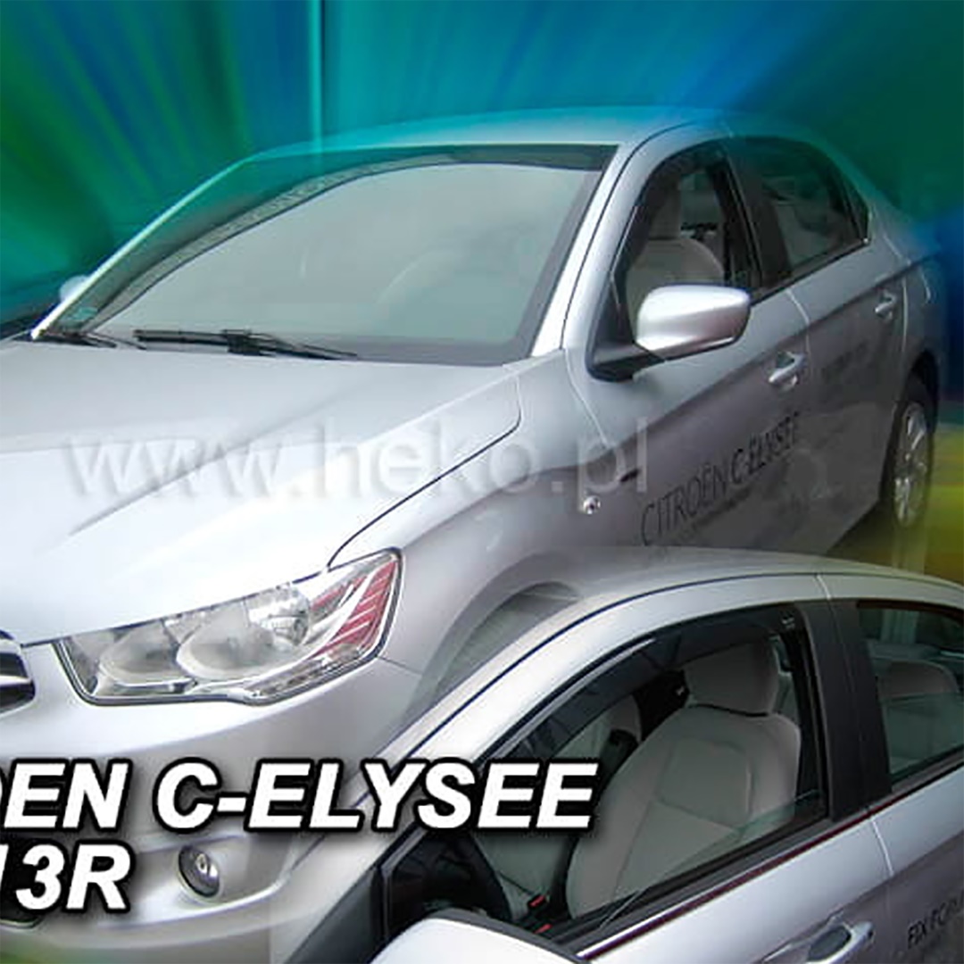 Ανεμοθραυστες Για Citroen C-elysee 4D 2013-2020 Ζευγαρι Απο Ευκαμπτο Φιμε Πλαστικο HEKO - 2 Τεμ.