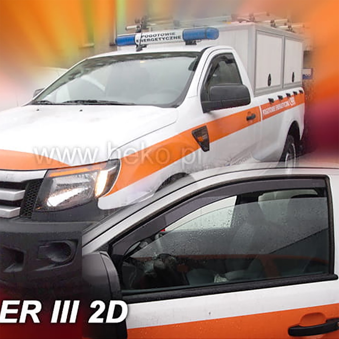 Ανεμοθραυστες Για Ford Ranger 2D 2012+ Ζευγαρι Απο Ευκαμπτο Φιμε Πλαστικο HEKO - 2 Τεμ.