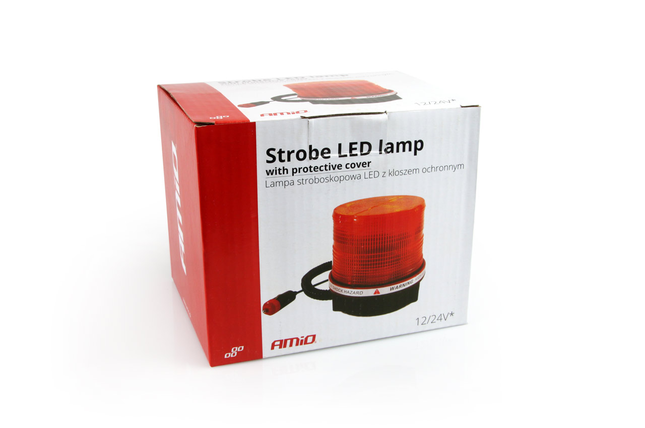 AMIO Φάρος LED 12V 115X115MM Πορτοκαλί Με Μαγνητική Βάση Για Οχήματα Οδικής Βοήθειας/έργων - 1 Τεμ. (01276/AM) - Thumbnail 3
