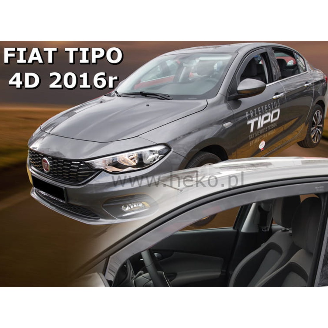 Ανεμοθραυστες Για Fiat Tipo 4D/5D Sedan Htb Wagon 2016-2020 Ζευγαρι Απο Ευκαμπτο Φιμε Πλαστικο HEKO - 2 Τεμ.