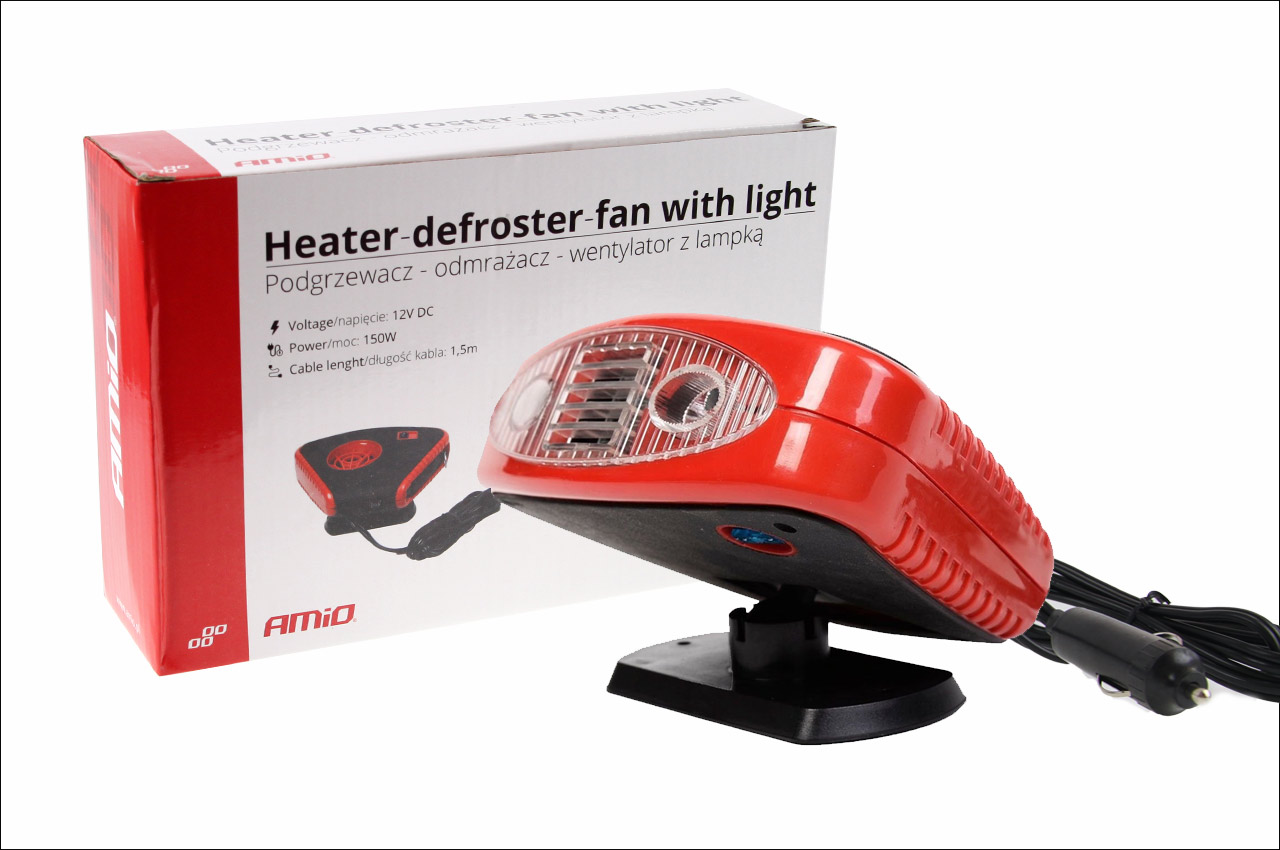 AMIO - Αερόθερμο Αυτοκινήτου Tornado 3 Σε 1 12V 150W Με Φωτισμό LED Για Θέρμανση Ξεπάγωμα Παρμπρίζ Και Ανεμιστήρα - 1 Τεμ. (01326/AM) - Thumbnail 4