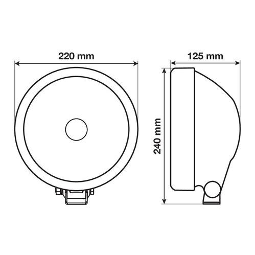 Προβολεας Neptune 9'' 12/24V-H7 Καρφι Με T10 W5W Θεσεως Στρογγυλος 220MM 1τεμ. - Thumbnail 4