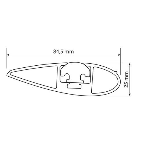 Μπαρες Οροφης Αλουμινιου Rail Bar Standard 85CM 2τεμ. Με Κλειδι - Thumbnail 2