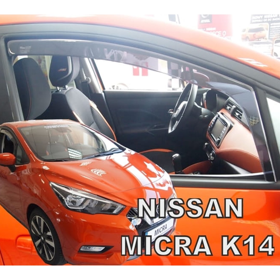 Ανεμοθραυστες Για Nissan Micra K14 5D 2017+ Ζευγαρι Απο Ευκαμπτο Φιμε Πλαστικο HEKO - 2 Τεμ.