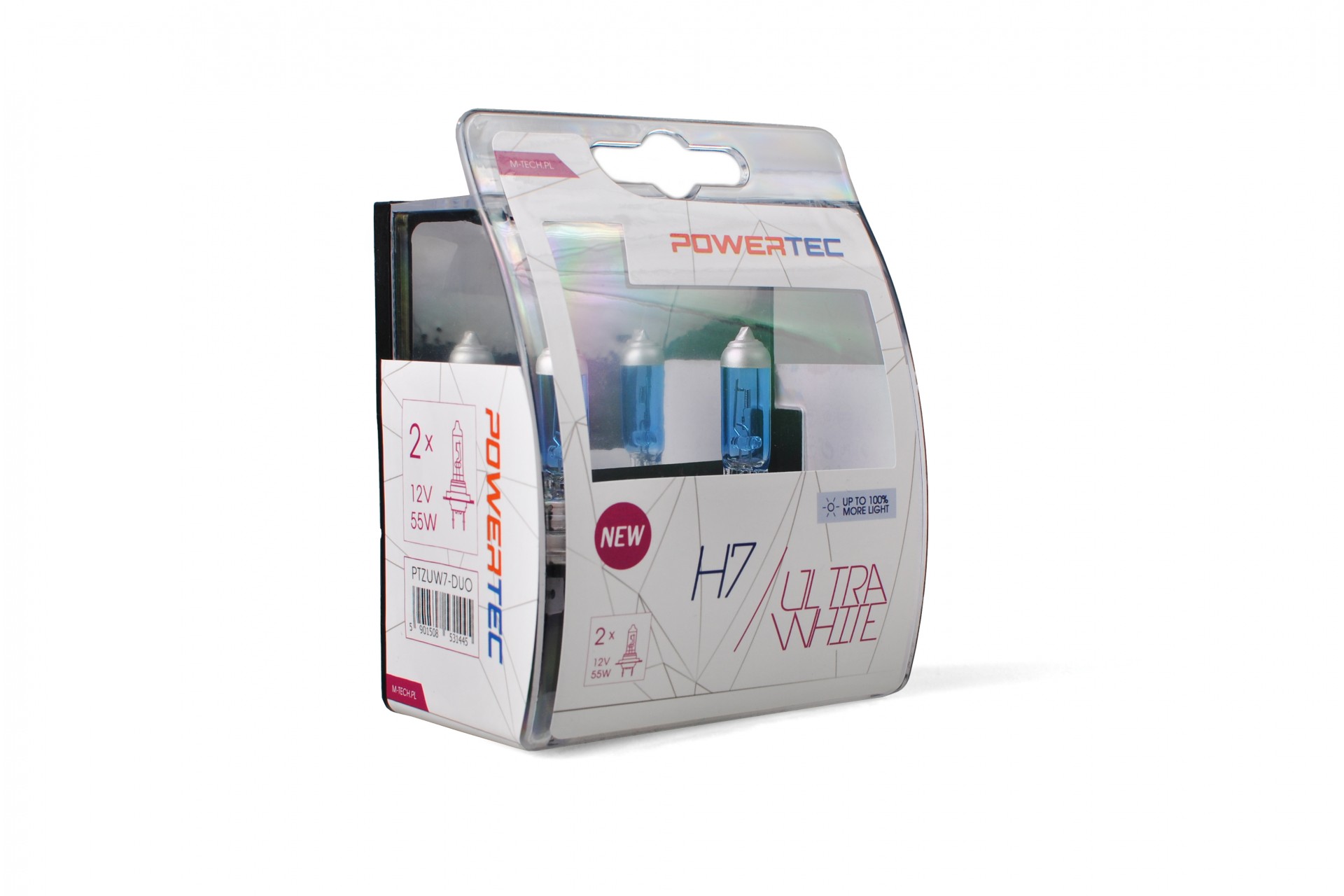 H7 12V 55W PX26D Powertec Ultra White 2τεμ. M-TECH