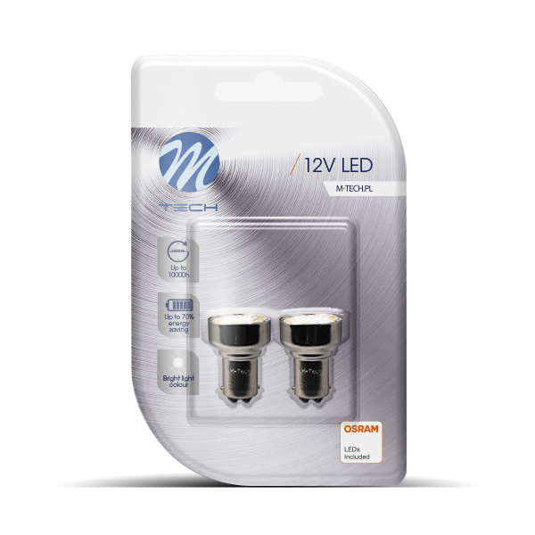P21/5W 12V BAY15D 19XSMD2835 LED Osram Λευκο Blister 2τεμ. M-TECH