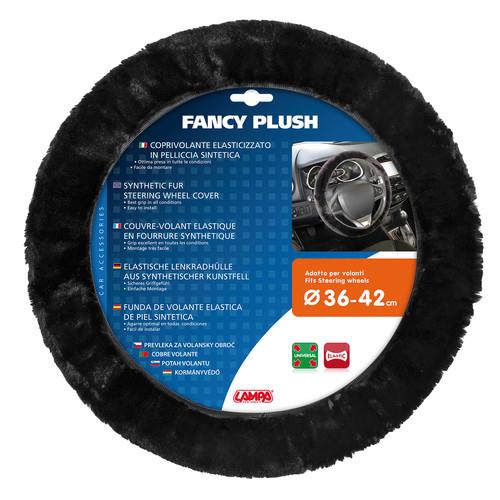 LAMPA Κάλυμμα Τιμονιού Αυτοκινήτου Fancy Flush 36-42εκ. Άοσμο Συνθετικό Μαύρο Γούνινο/χνουδωτό Ζεστό 1-τεμ. (L3296.2) - Thumbnail 3
