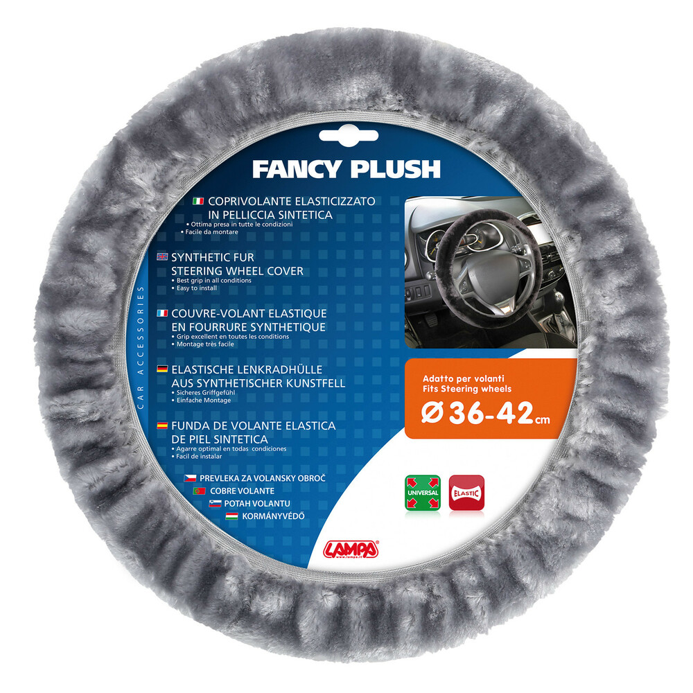 Καλυμμα Τιμονιου Fancy Plush 36-42 Γκρι Γουνινο /χνουδωτο - Thumbnail 2