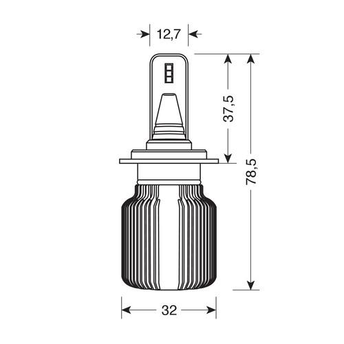 H7 9-32V PX26D 6LED 6.500K 4.000LM 20W Seoul CSP-Y19CHIPS Halo LED Blade 1τεμ. - Thumbnail 3