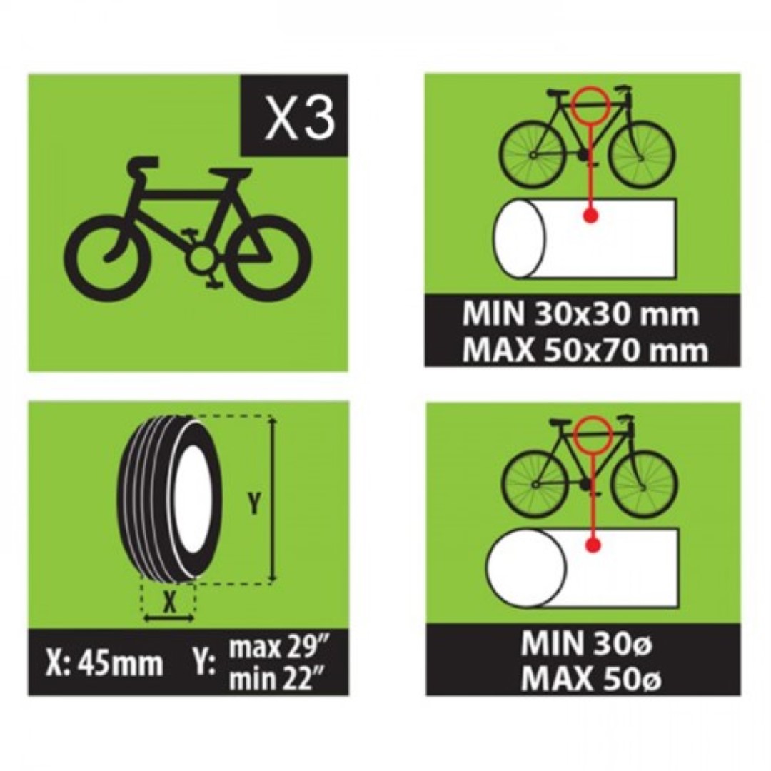 Βαση Ποδηλατου Πορτ Μπαγκαζ Steel Bike 3 Για 3 Ποδηλατα MENABO - Thumbnail 12