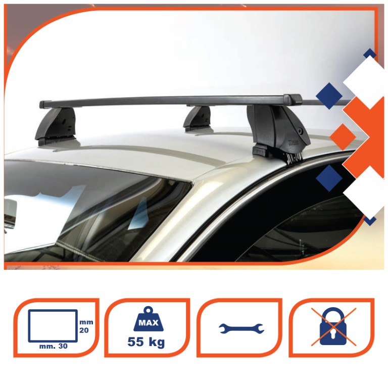 Μπαρες Οροφης K1 Medium 150 Cm K39 (τετραγωνες/ατσαλι) - 2 Τεμ. - Thumbnail 2