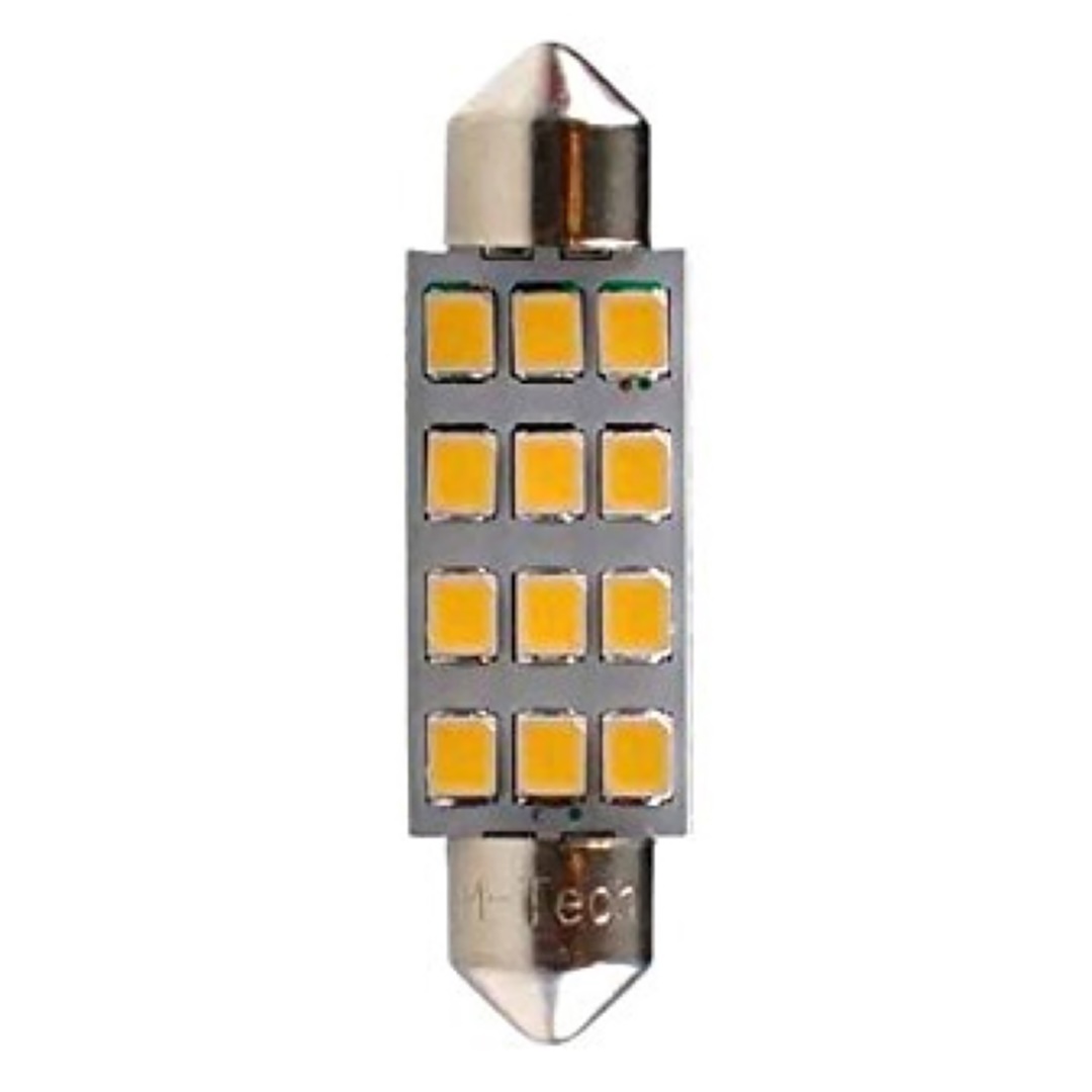 Λαμπακια Πλαφονιερας C5W/C10W 12V SV8.5 41MM 1,5W 12XSMD2835 LED Osram Λευκο Blister 2τεμ. M-TECH