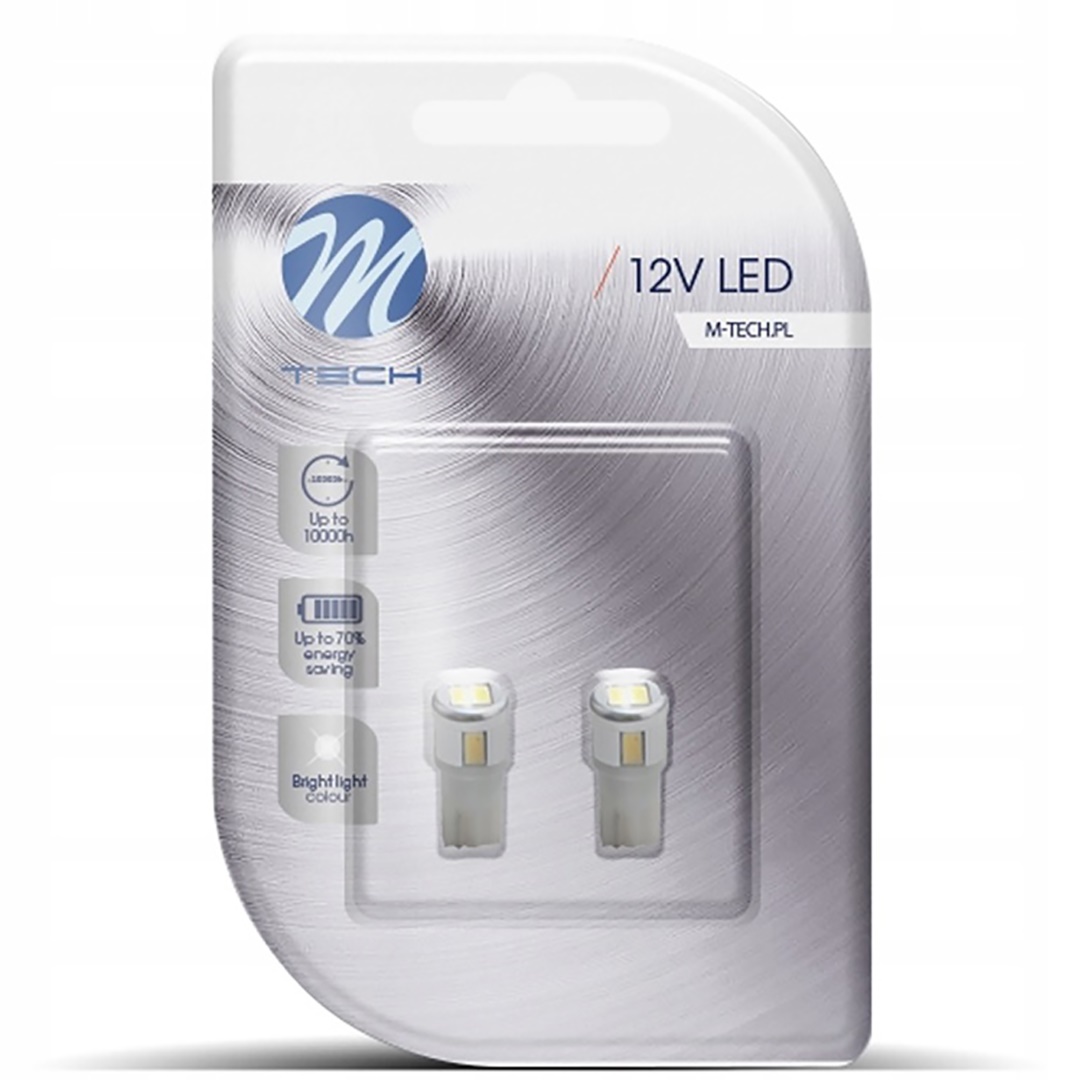 T10 W5W 12V W2,1X9,5D LED 6XSMD5730 Λευκο (καρφωτο Ακαλυκο) Blister 2τεμ. M-TECH - Thumbnail 2