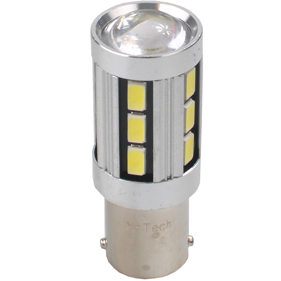 P21W 12V BA15S LED 18XSMD5730 Premium Λευκο (μονοπολικο) Blister 2τεμ. M-TECH - Thumbnail 2