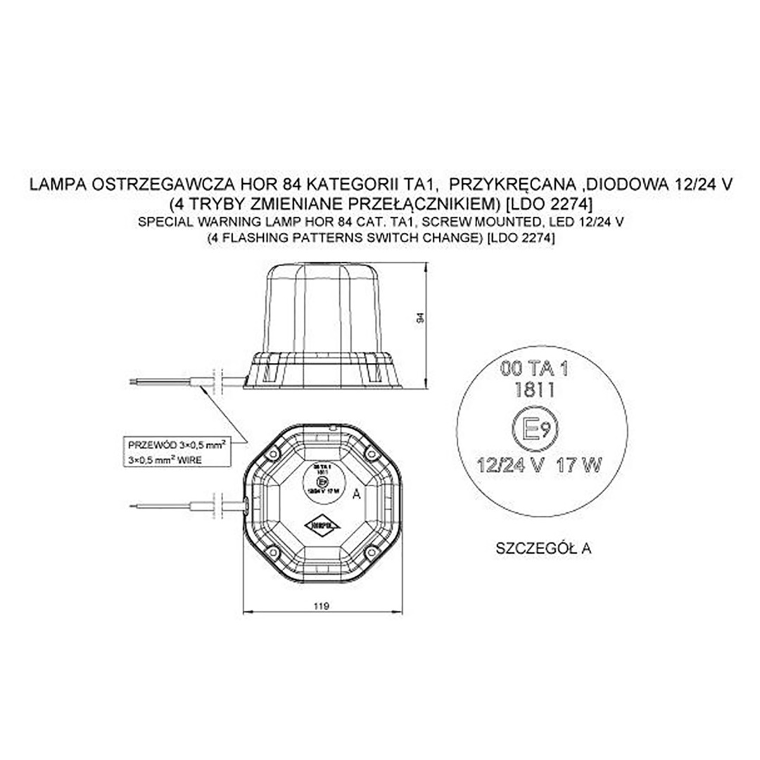 Φαρος LED IP56 Ece 12-24V Βιδωτος 48LED Πορτοκαλι 94X119MM - Thumbnail 2