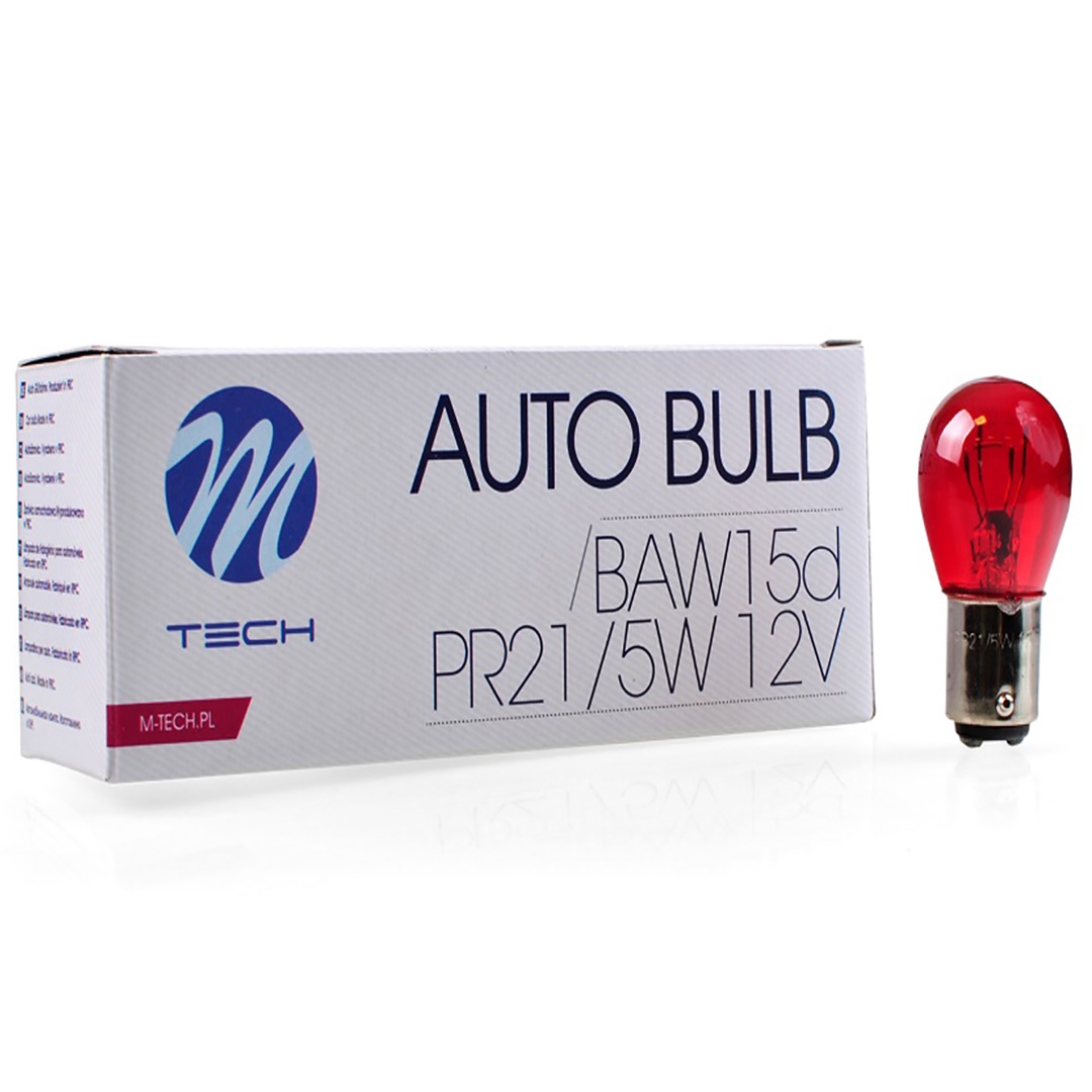 PR21/5W 12V BAW15D 21/5W Κοκκινο (διπολικο) Παρακεντρο  Standard 10τεμ. M-TECH - Thumbnail 2
