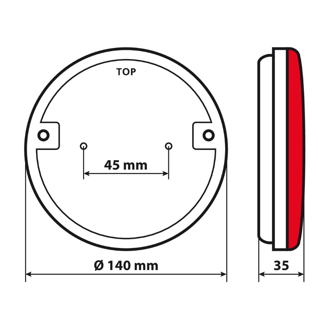 Φως Πισω Δεξι 12/24V Dynamic-o 140 Mm Με 29 LED 3 Χρησεις Θεσεως/φλας/stop (κοκκινο/πορτοκαλι) - 1 Τεμ. - Thumbnail 2