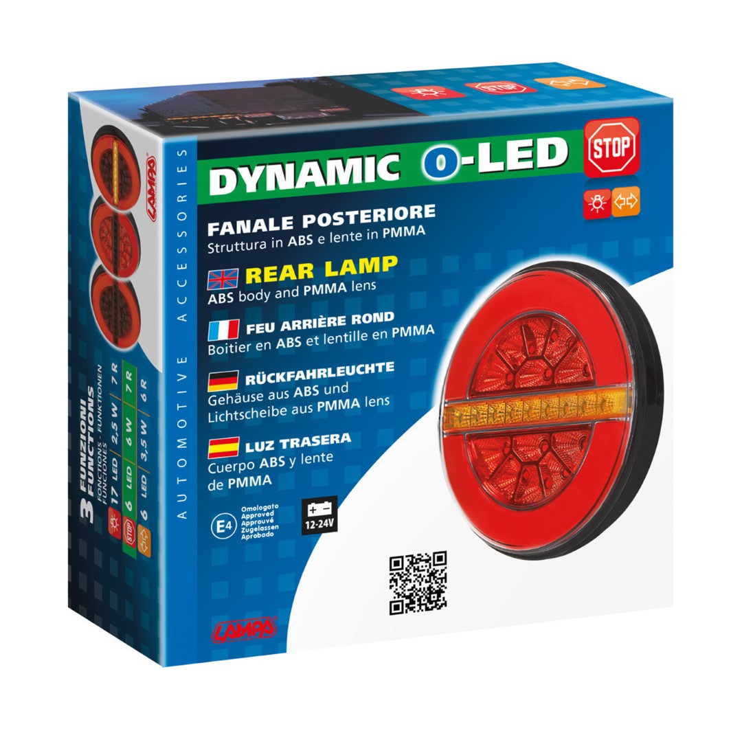 Φως Πισω Δεξι 12/24V Dynamic-o 140 Mm Με 29 LED 3 Χρησεις Θεσεως/φλας/stop (κοκκινο/πορτοκαλι) - 1 Τεμ. - Thumbnail 4