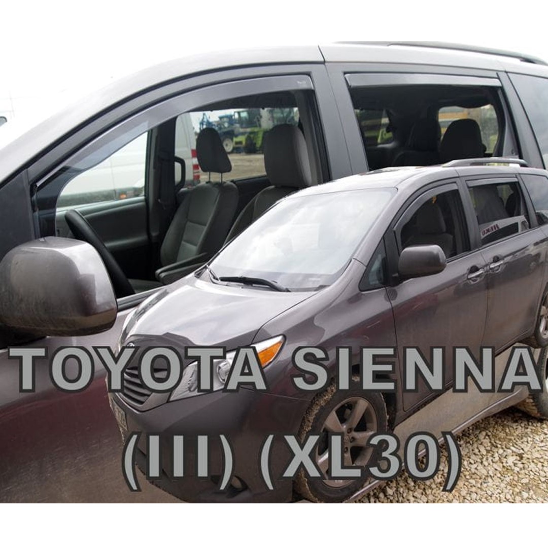 Ανεμοθραυστες Για Toyota Sienna Iii XL30 5D 2010+ Σετ Αυτοκινητου Απο Ευκαμπτο Φιμε Πλαστικο HEKO - 4 Τεμ.