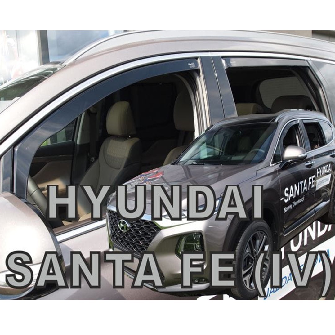 Ανεμοθραυστες Για Hyundai Santa Fe Iv 5D 2018+ Σετ Αυτοκινητου Απο Ευκαμπτο Φιμε Πλαστικο HEKO - 4 Τεμ.