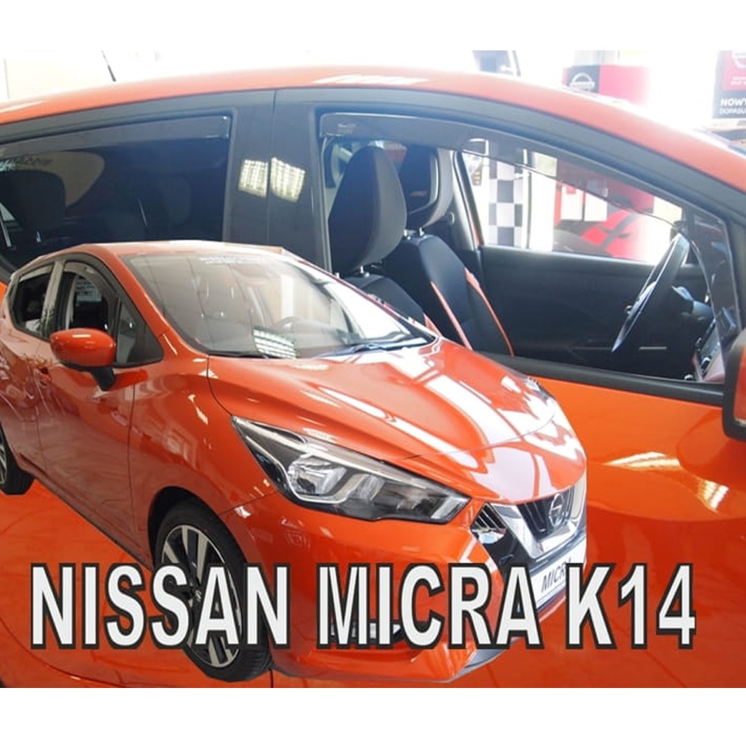 Ανεμοθραυστες Για Nissan Micra K14 5D 2017+ Σετ Αυτοκινητου Απο Ευκαμπτο Φιμε Πλαστικο HEKO - 4 Τεμ.