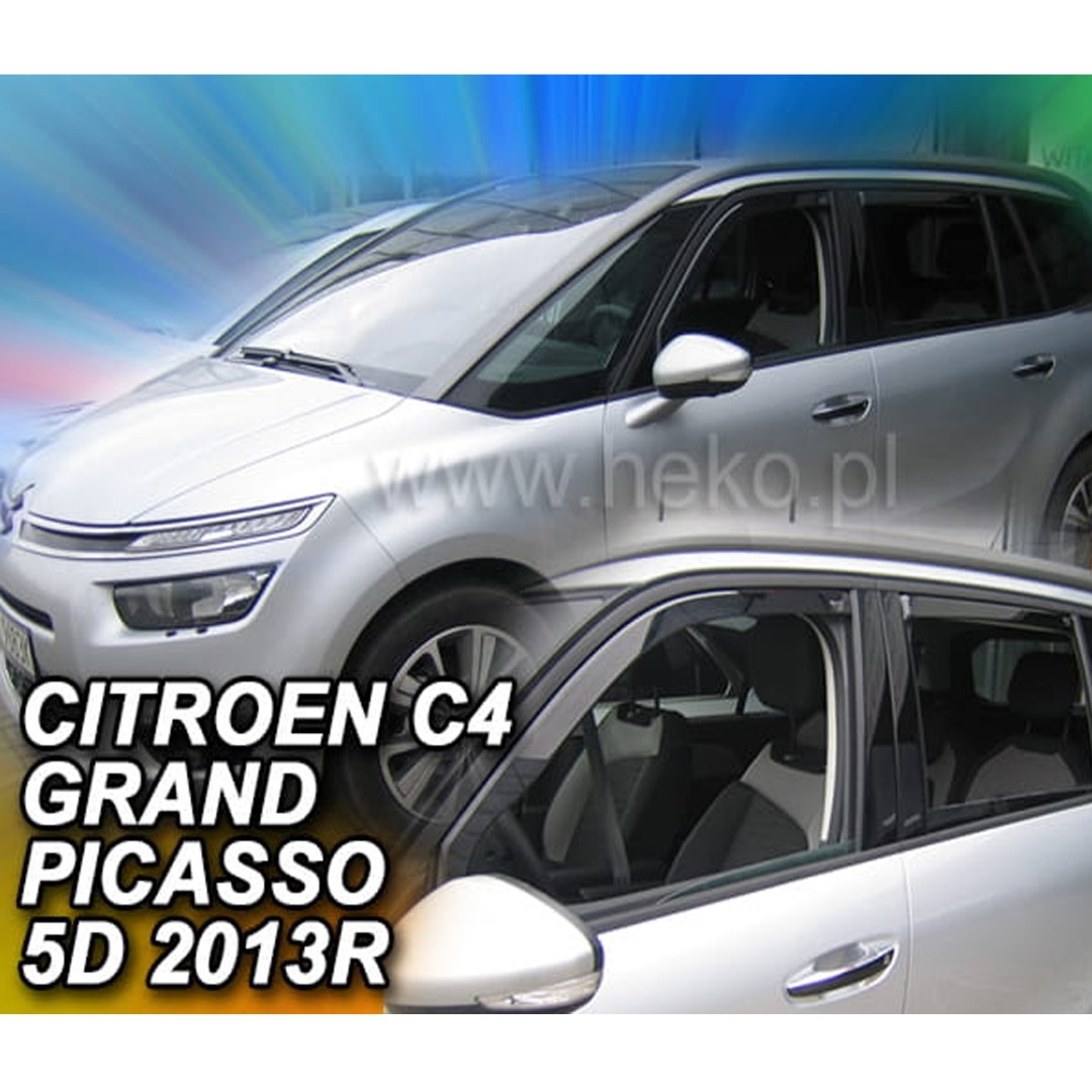 Ανεμοθραυστες Για Citroen C4 Grand Picasso Space Tourer MK2 5D 2013+ Σετ Αυτοκινητου Απο Ευκαμπτο Φιμε Πλαστικο HEKO - 4 Τεμ.