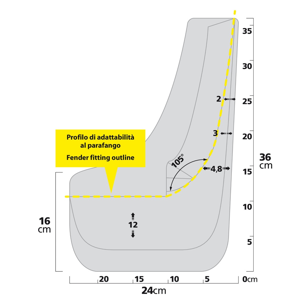 Λασπωτηρες Splash-guards Contour TYPE-4 (24 Χ 36 Cm) - 2 Τεμ. - Thumbnail 2