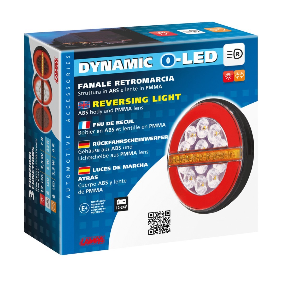 Φως Πισω Αριστερο 12/24V Dynamic-o 140 Mm Με 29 LED 3 Χρησεις Θεσεως/φλας/stop (κοκκινο/πορτοκαλι/λευκο) - 1 Τεμ. - Thumbnail 3