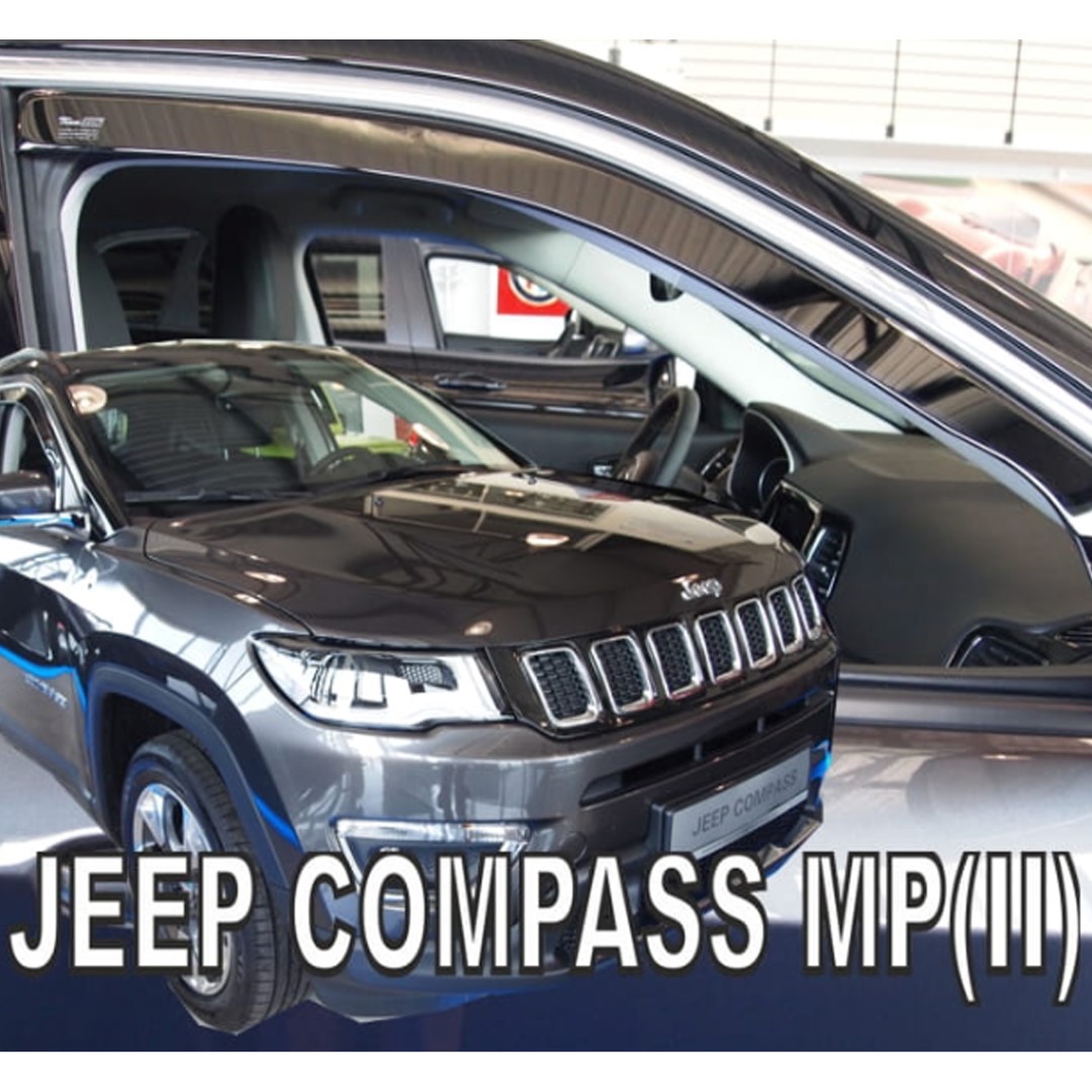 Ανεμοθραυστες Για Jeep Compass Mp Ii 5D 2017+ Ζευγαρι Απο Ευκαμπτο Φιμε Πλαστικο HEKO - 2 Τεμ.