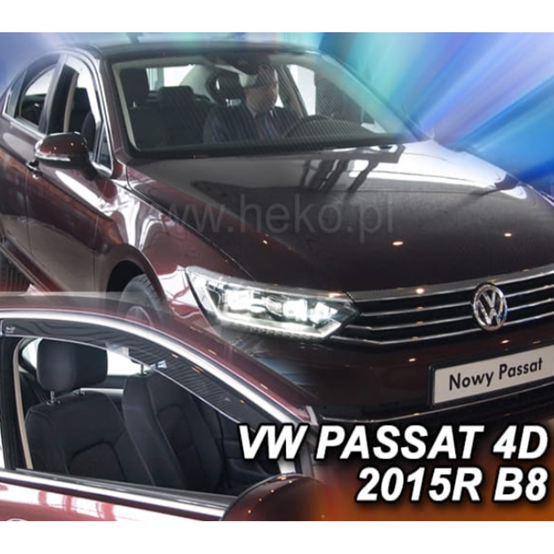 Ανεμοθραυστες Για Vw Passat 4D 2014+ Ζευγαρι Απο Ευκαμπτο Φιμε Πλαστικο HEKO - 2 Τεμ.