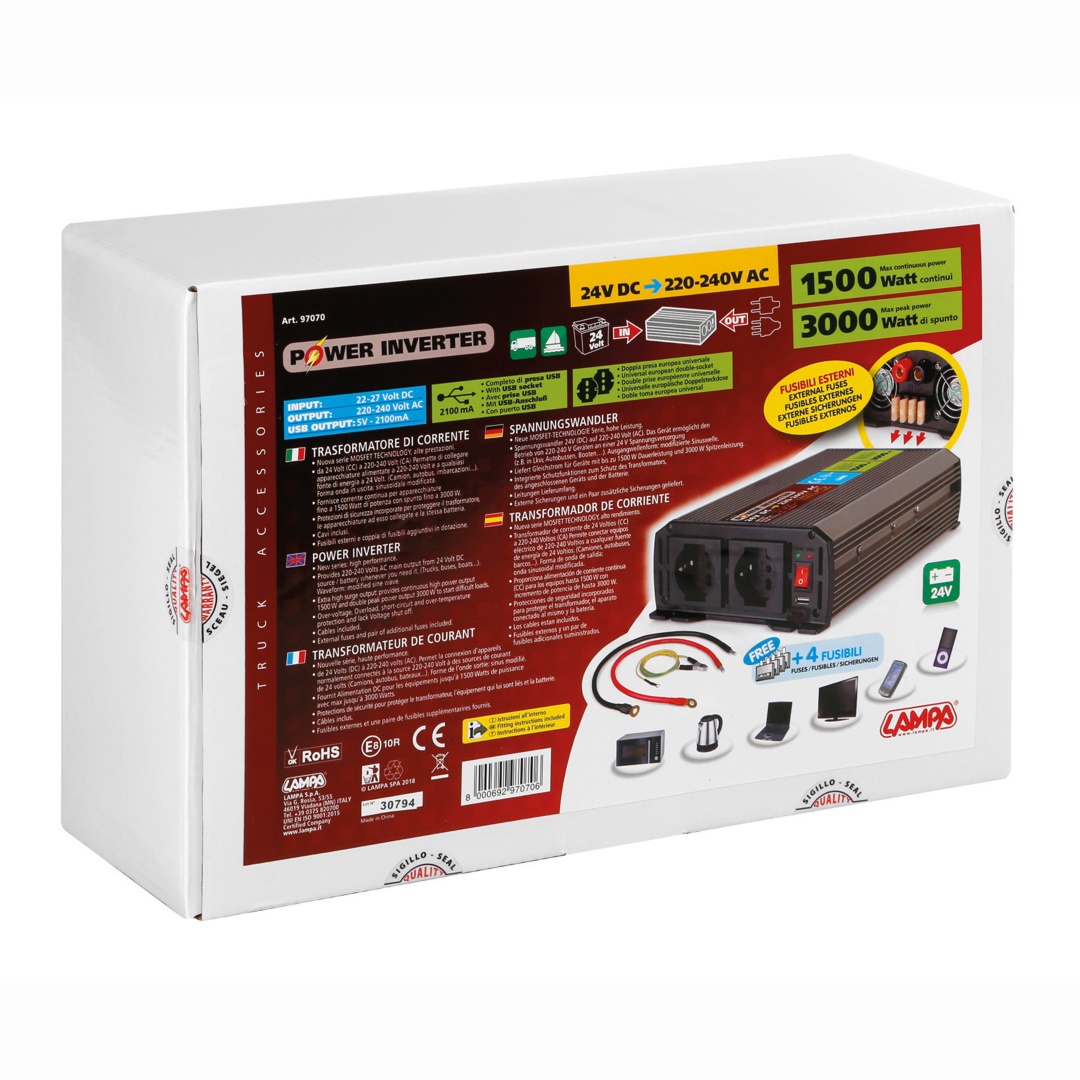 Inverter 24V/220-240W MAX1500-PEAK3000W - Thumbnail 4