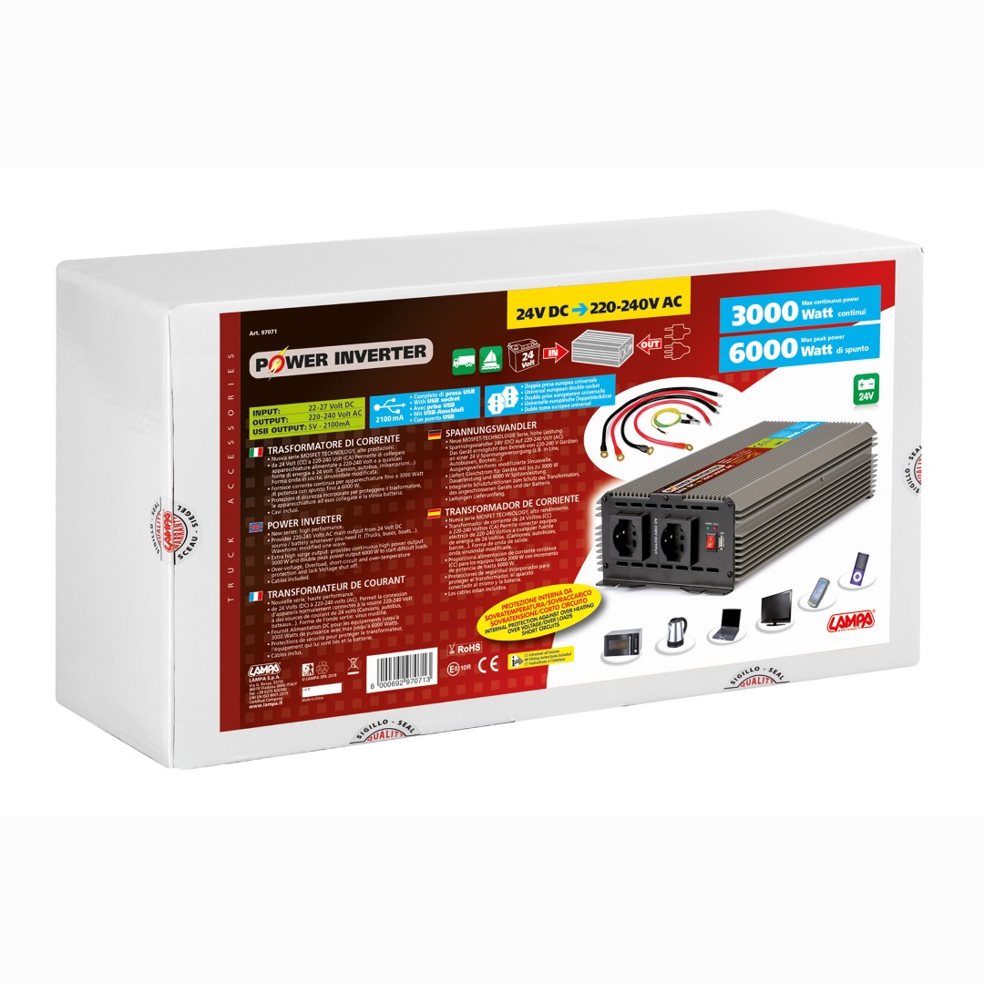 Inverter 24V/220-240W MAX3000-PEAK6000W - Thumbnail 3