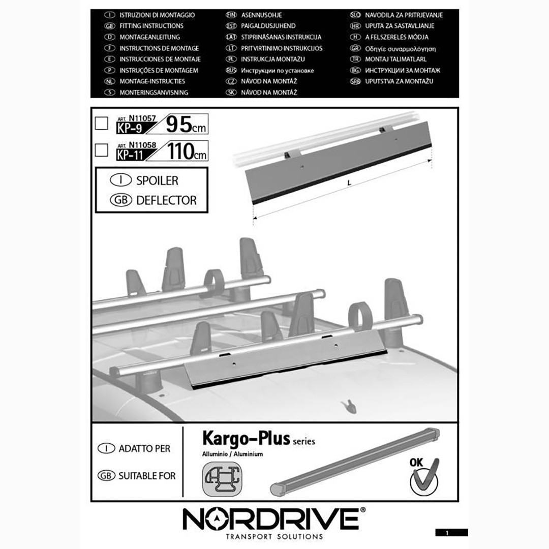 Ανεμοθραυστης Αλουμινιου Για Μπαρες Kargo-plus KP-9 95CM 1τεμ. - Thumbnail 3