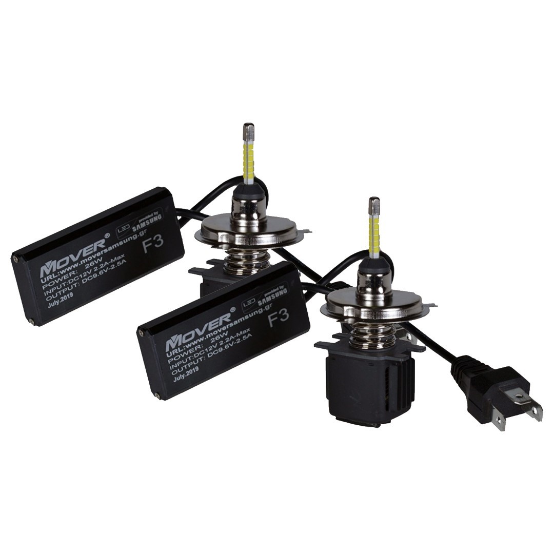 H4 12V 2X26W 6500K 5200LM 18 LED Kit Σειρα F3 SAMSUNG Με Ψυκτρα Και Υγρο Κλειστου Κυκλωματος - 2 Τεμ. - Thumbnail 2